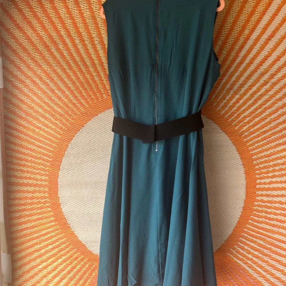 City Chic Blue Sleeveless A-line Midi Dress - Picture 4 of 4